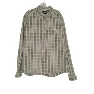 Vtg 90s Levis SilverTab Shirt Men XL Button Up Green Plaid Pockets Y2K Grunge